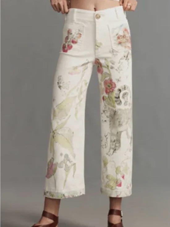 Maeve Pants - Anthropologie Maeve Colette Swan Gossip artist limited edition 34 jeans
